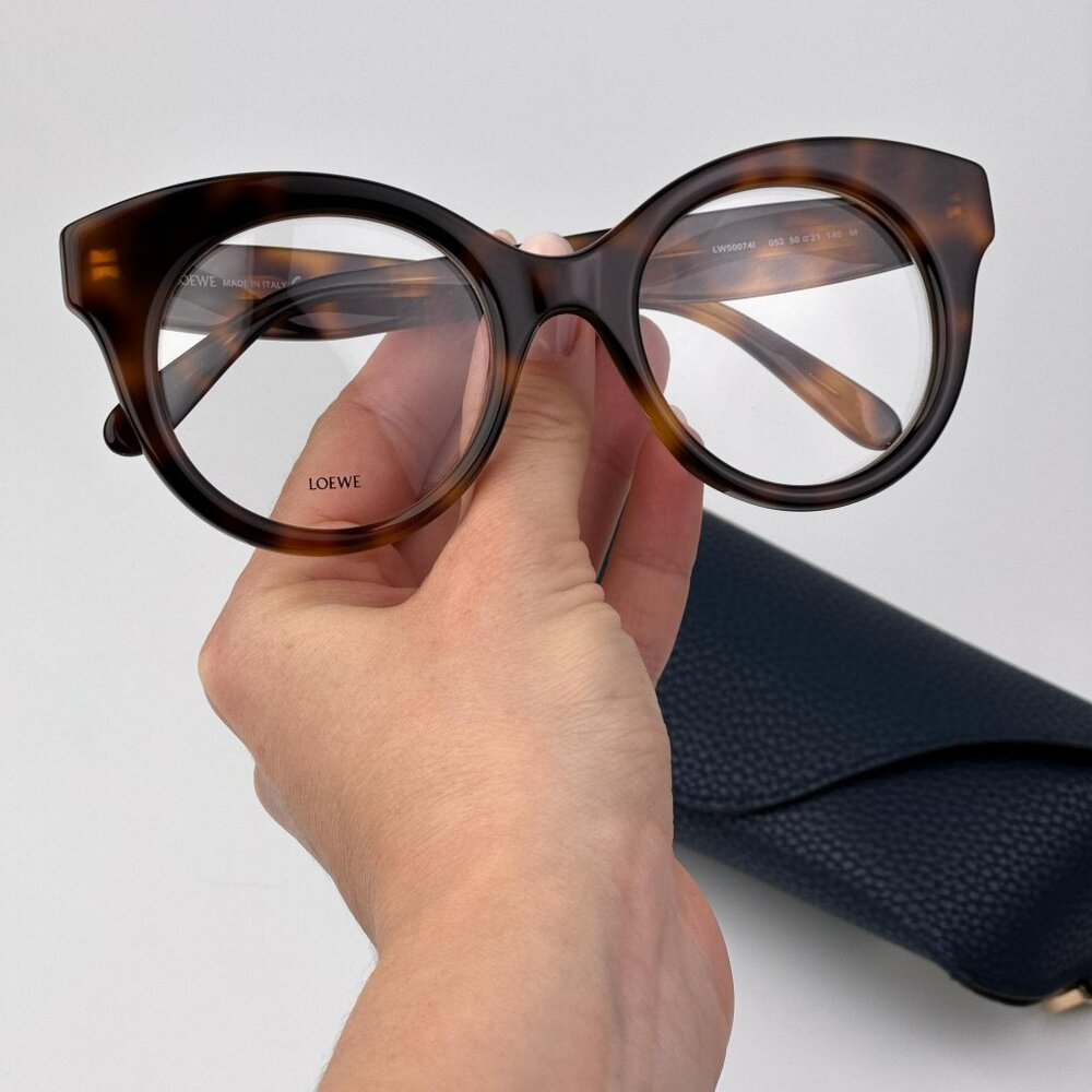 Loewe CURVY LW50074I 052 Women NEW AUTHENTIC Eyeglasses Havana Round